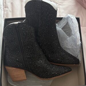 Betsey Johnson Embellished Ankle Boots